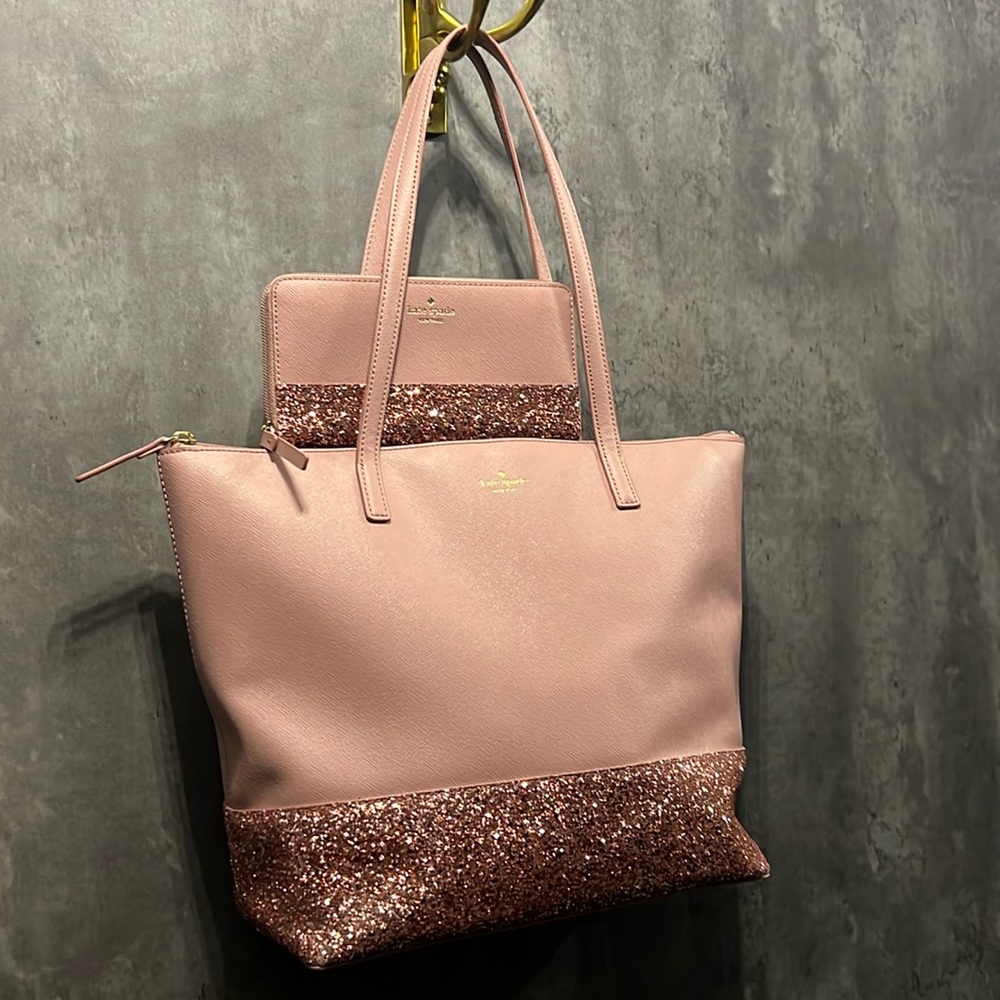 Authentic Kate Spade All the Glitter Tote and Wallet - As a Set Only